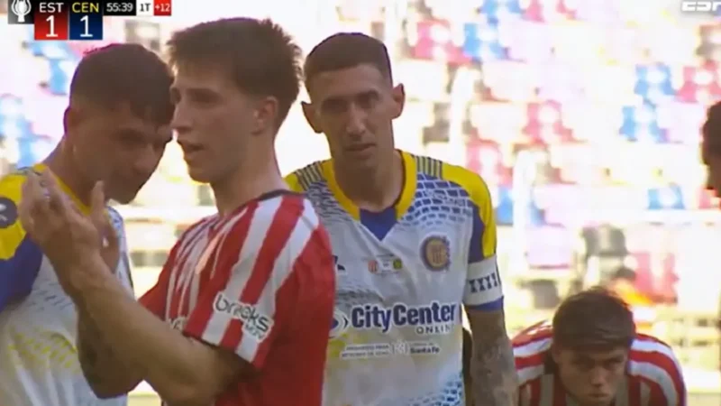 Polémico penal para Rosario Central y Estudiantes estalla: segundo gol de Ángel Di María