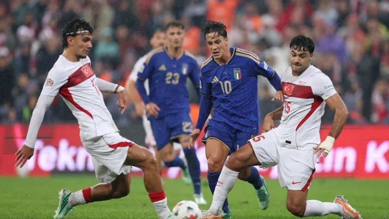 Italia brilló y se fue al descanso goleando a Turquía en Nations League
