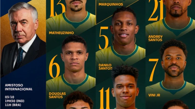 Vinicius Júnior lidera la formación de Brasil para su último amistoso de Fecha FIFA ante India