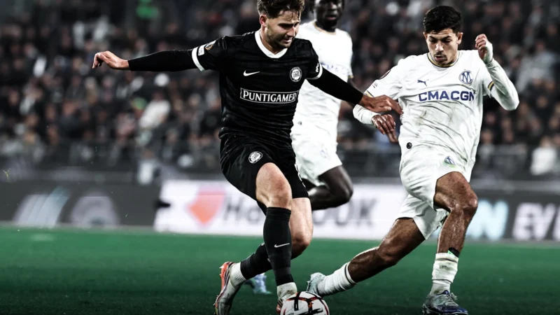 Sturm Graz profundizó la crisis del Marsella y le ganó en Europa League