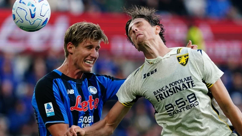 Atalanta y Frosinone empataron 4-4 uno de los duelos del año en Serie A