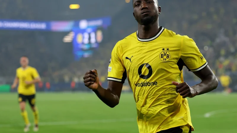 Guirassy quedó a tres goles de ser el máximo artillero del Dortmund en Champíons League