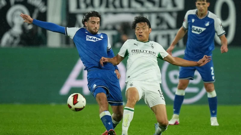 Borussia Mönchengladbach perdió con Hoffenheim y quedó último sin puntos en Bundesliga