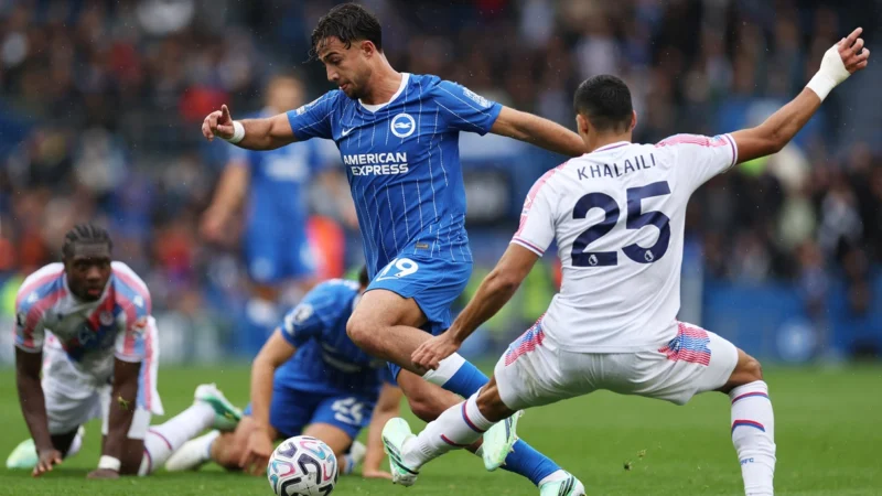 Brighton arrasó con 3 goles en 10 minutos al Crystal Palace
