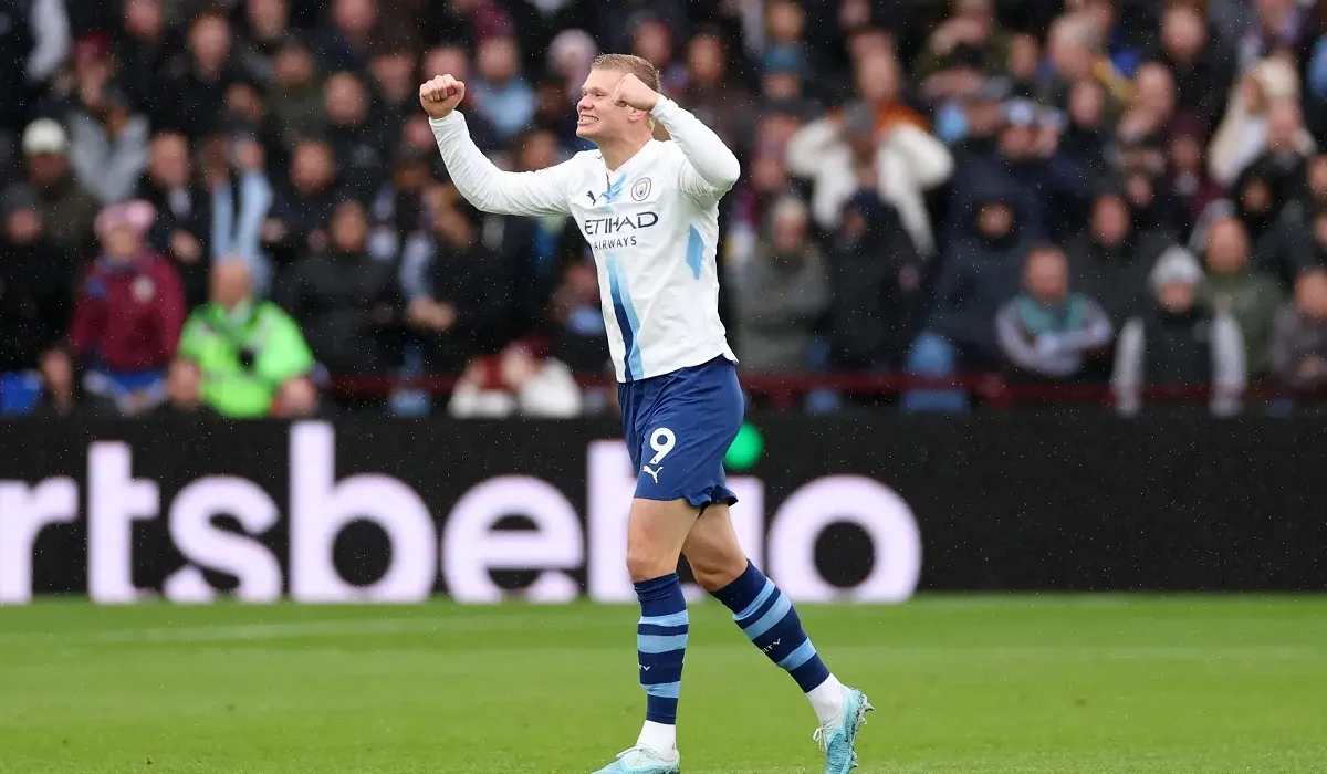Erling Haaland sigue en llamas en Manchester City: marcó ante Aston Villa y lleva 7 partidos seguidos anotando
