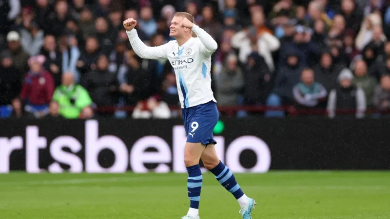 Erling Haaland sigue en llamas en Manchester City: marcó ante Aston Villa y lleva 7 partidos seguidos anotando