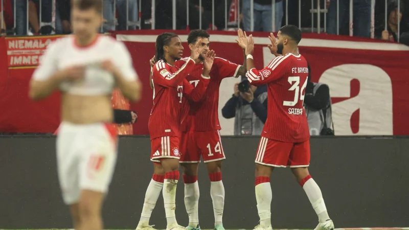Bayern Munich goleó 6 a 1 al Leipzig y volvió a la cima de Bundesliga
