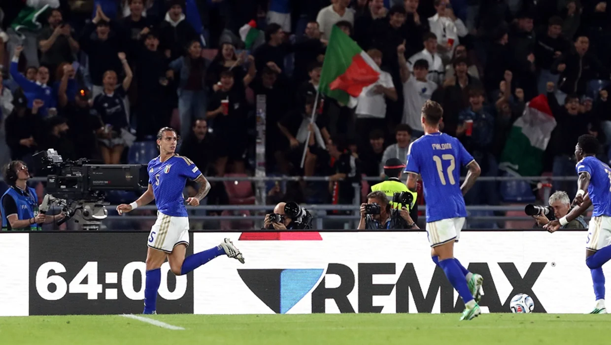 Riccardo Calafiori marcó su primer gol internacional con la Selección de Italia