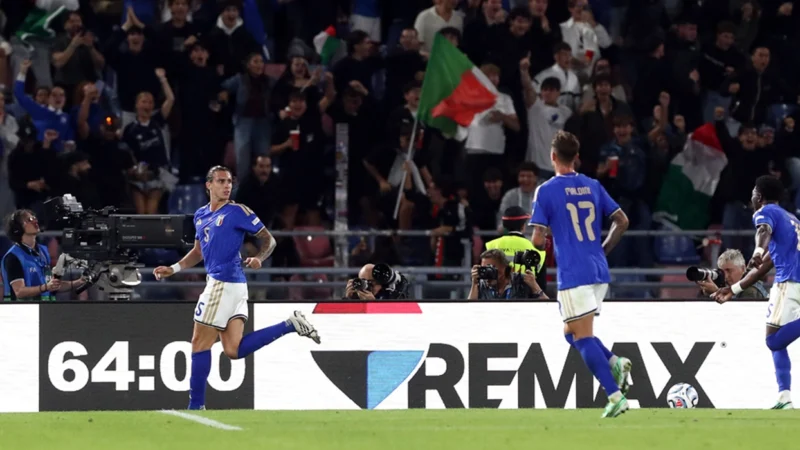 Riccardo Calafiori marcó su primer gol internacional con la Selección de Italia