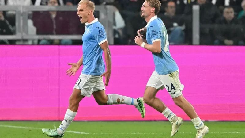 Lazio goleó a Juventus en Turín y alcanzó al Inter en la cima de la Serie A