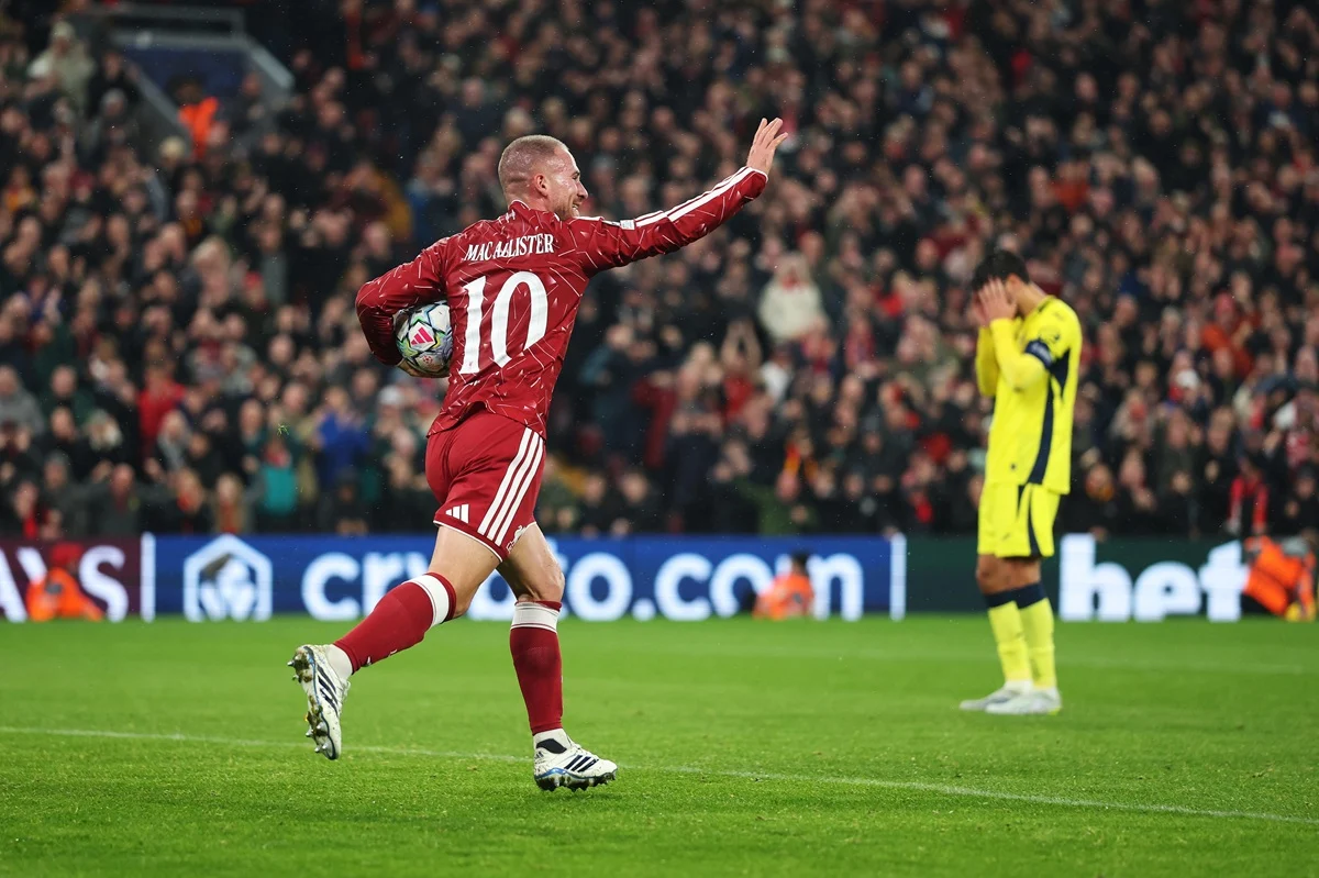 Alexis Mac Allister marcó ante Villarreal su segundo doblete con Liverpool en Champions League