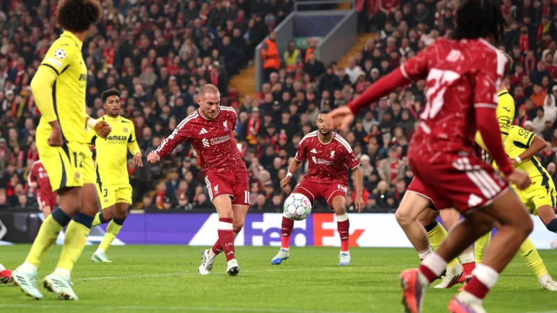 Liverpool le ganó un partido increíble a Villarreal y lidera junto a PSG en Champions League