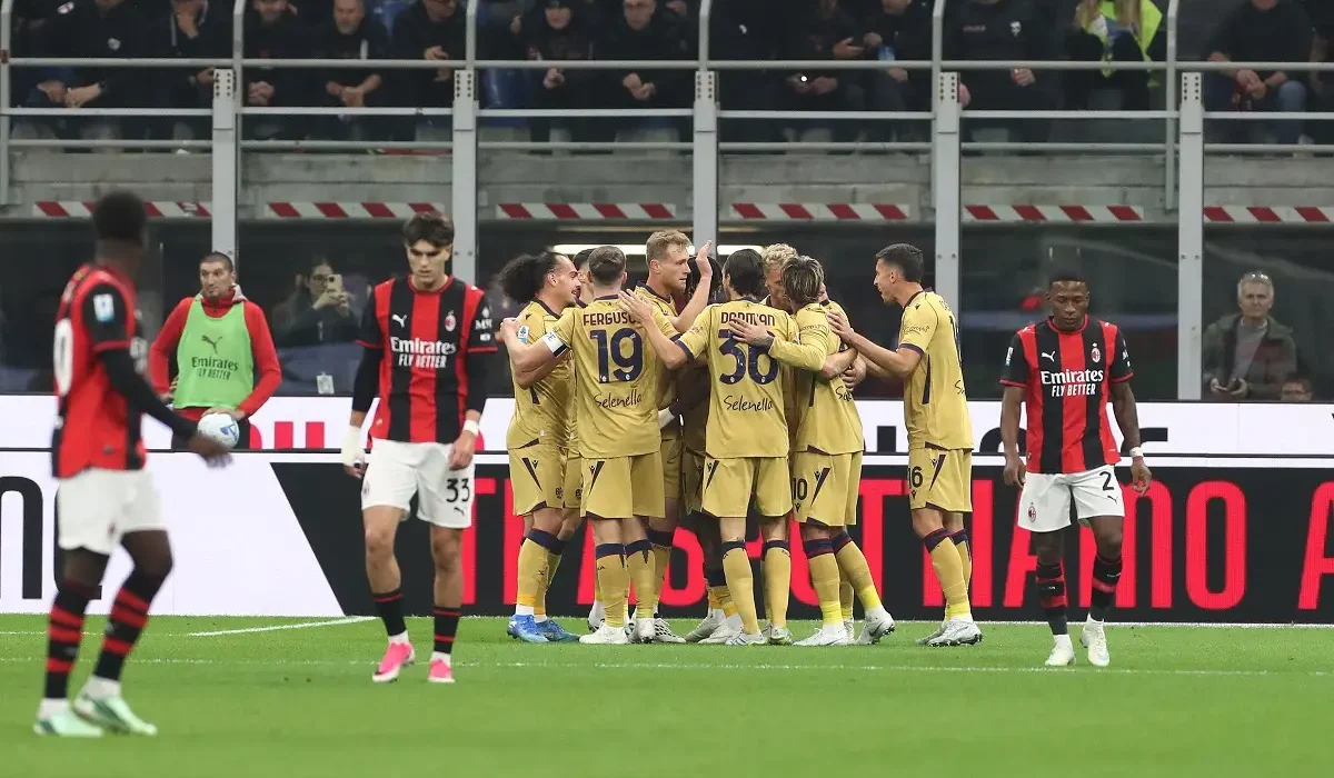 Bologna ganó en San Siro y alejó al Milan de la pelea