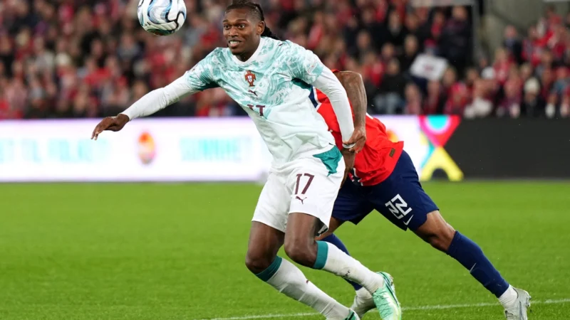 Portugal confirmó sus titulares con Rafael Leao usando la 7 de Cristiano Ronaldo
