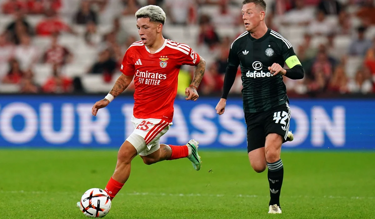 Gran partido de Prestianni en Benfica – Celtic con dos asistencias