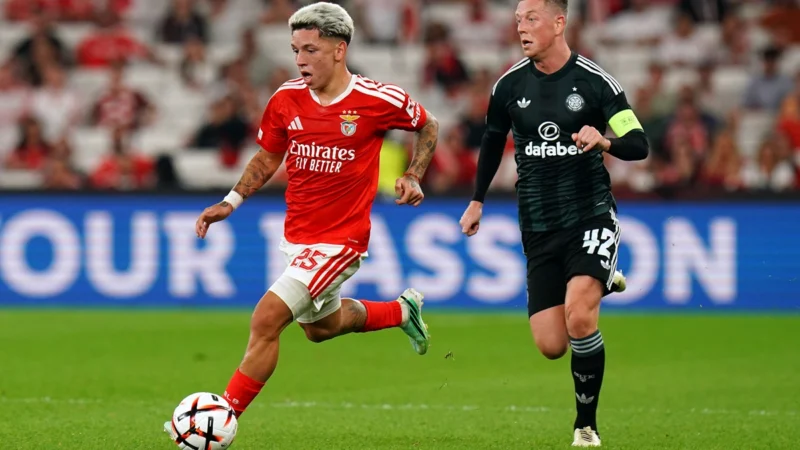 Gran partido de Prestianni en Benfica – Celtic con dos asistencias