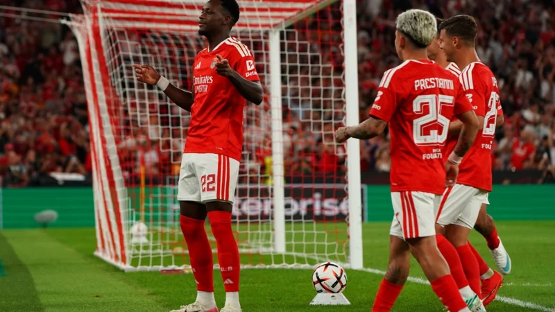 Jhon Durán volvió a marcar después de dos meses con Benfica