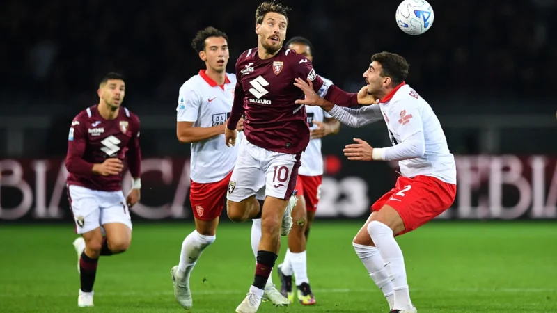 Torino continuó en alza y le ganó a Monza por Serie A