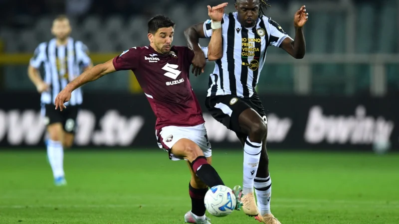 Torino derrotó a Udinese que sigue sin recuperar la memoria