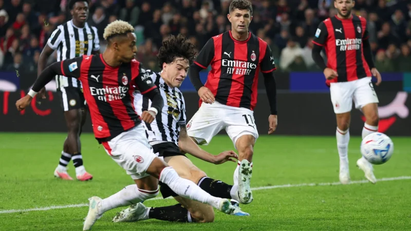 Milan cerró el domingo con otro golpe al Udinese