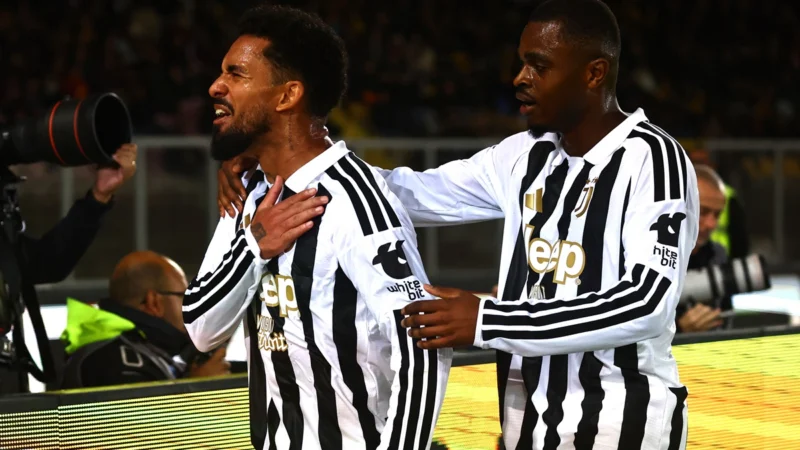 Juventus derrotó a Lecce y recupera terreno en Serie A