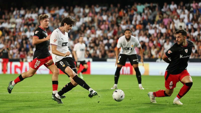 Valencia sumó otra frustración y empató con Athletic de Bilbao